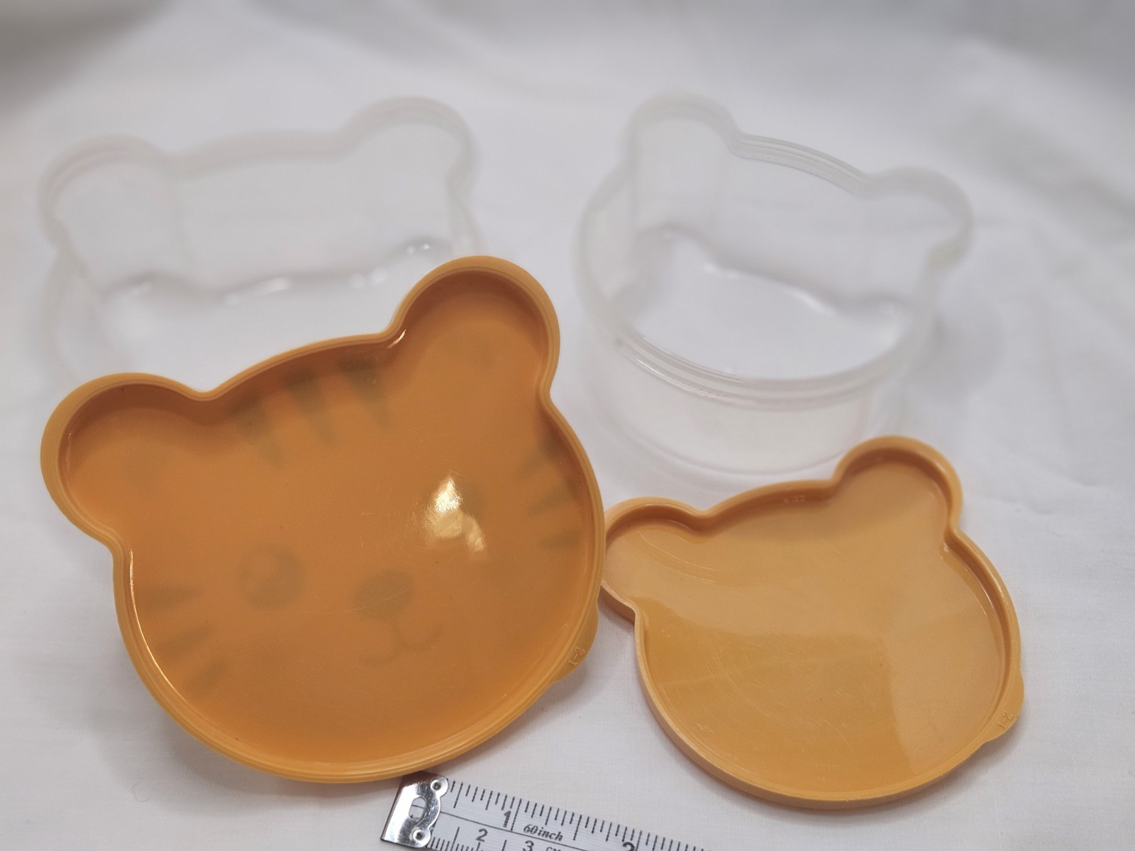 Cute Tiger Kids Snack Box Set Nesting Lunch Food Storage Containers Stacking 2pc
