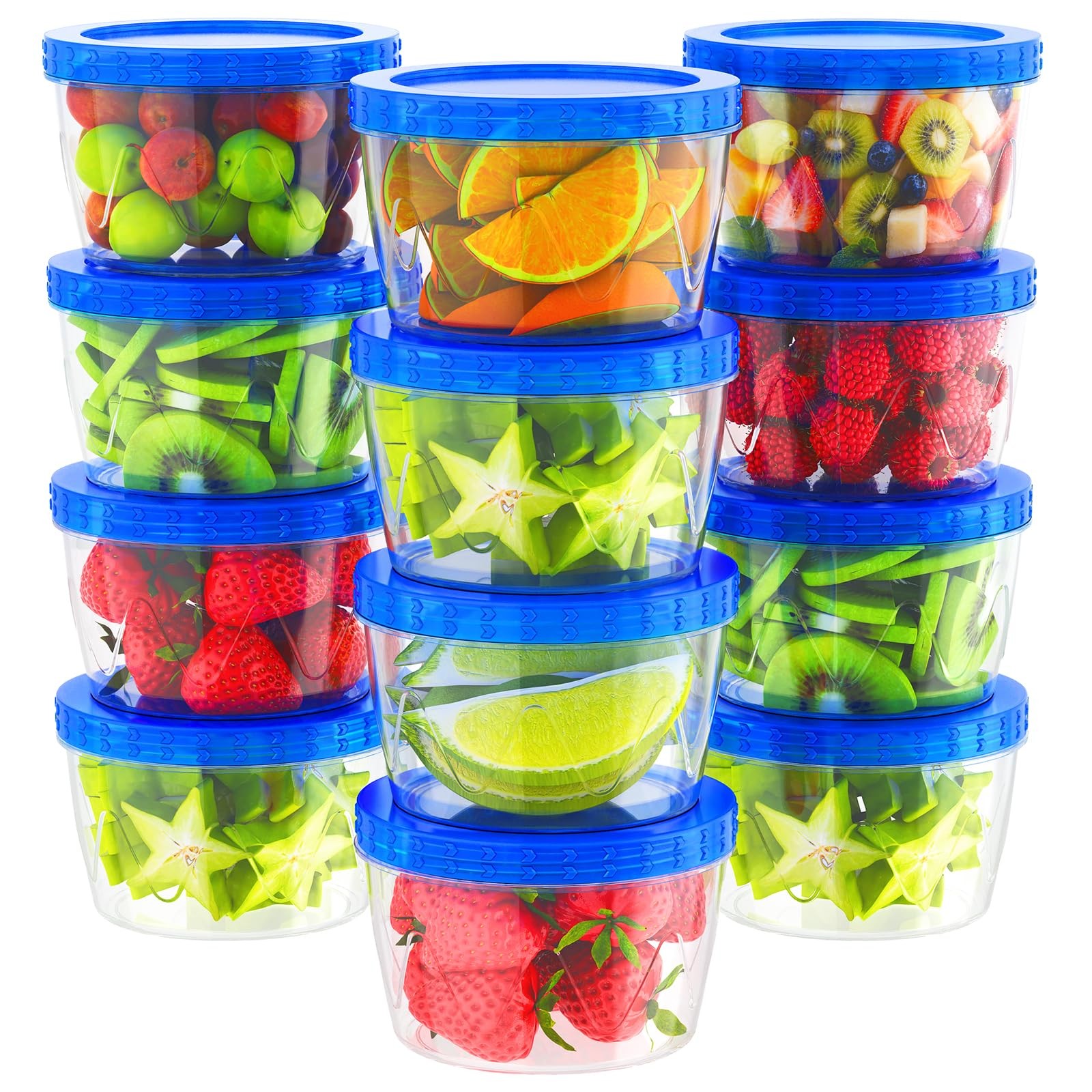 12 Pack-17oz Reusable Freezer Storage Containers, [STURDIER and MORE DURABLE]…