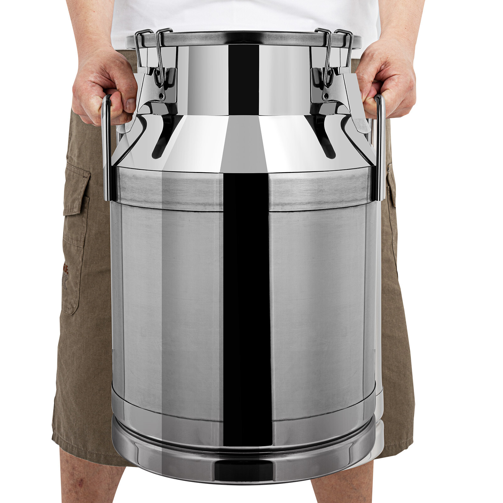 Wine Pail Bucket Water Jug Liquid Storage 30L 8 Gallon Stainless Steel Milk Can