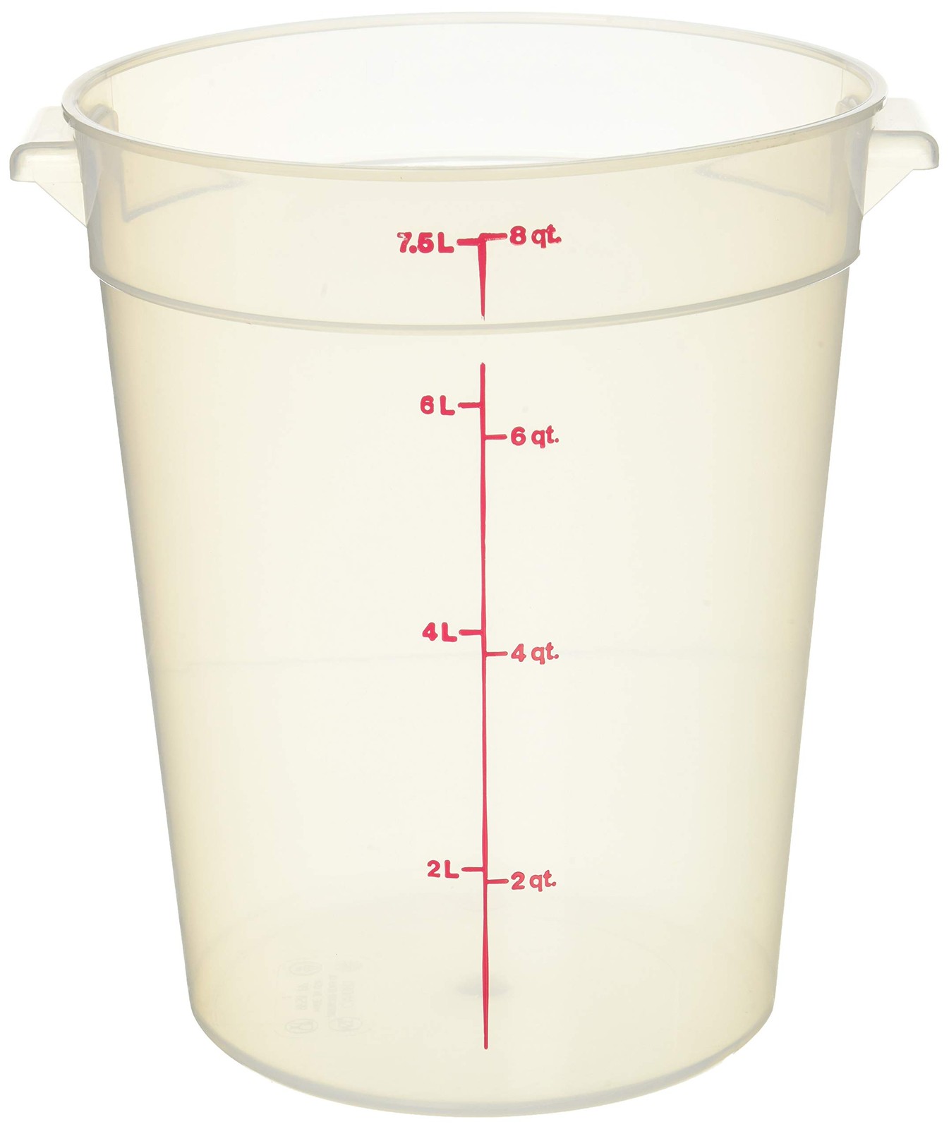 Cambro 8 qt Round Polypropylene Food Storage Container – 8 quart, Translucent