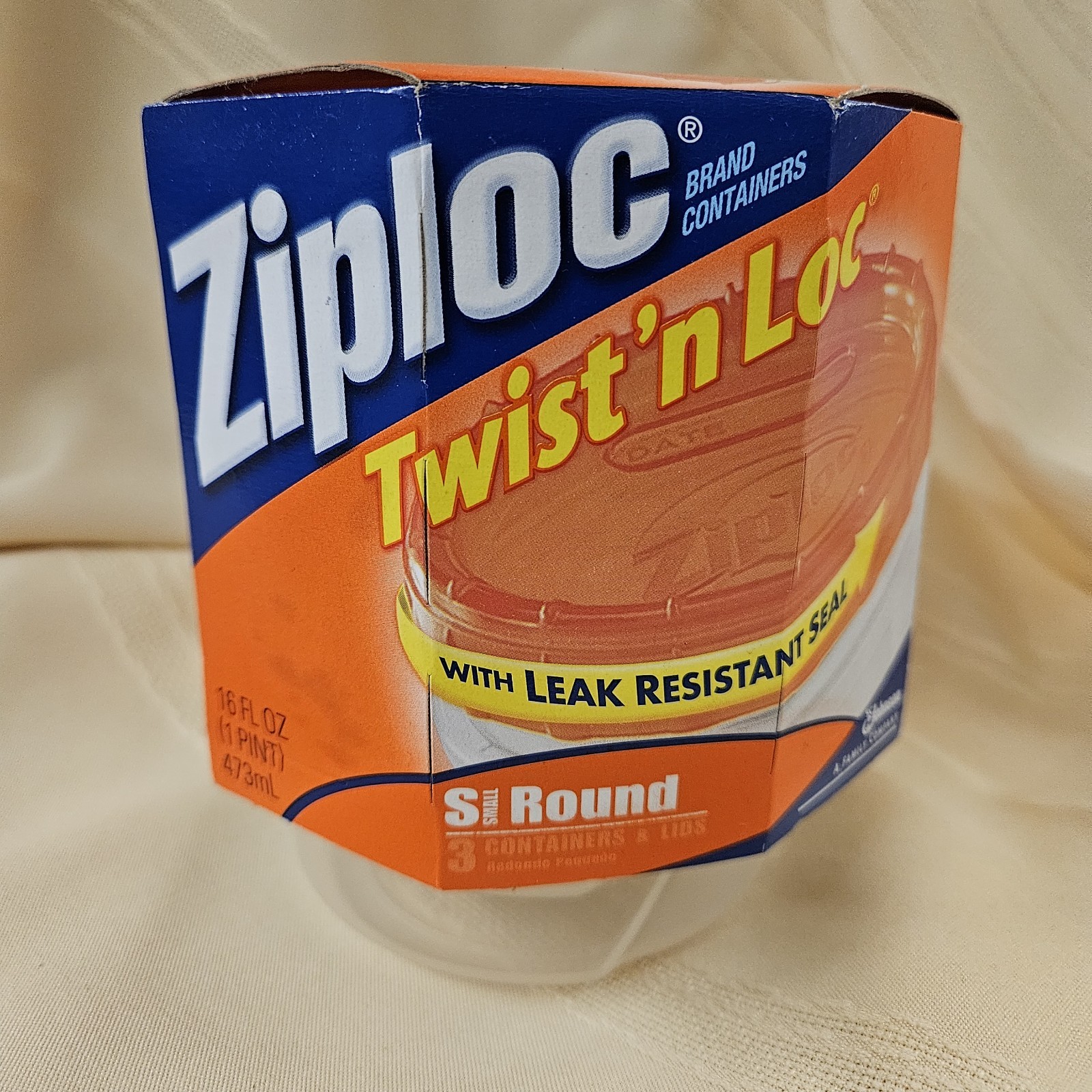 Ziploc Twist ‘n Loc Small Round 1 Pint/16 Oz Containers & Lids 3 CT. BRAND NEW!