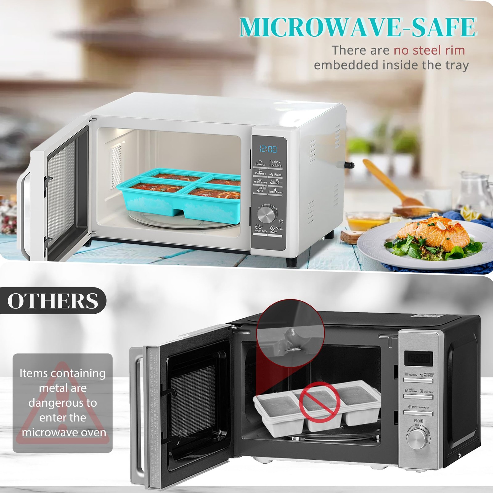 Silicone Freezer Trays With Lid – Silicone Soup Freezer Molds, Soup Freezer C…