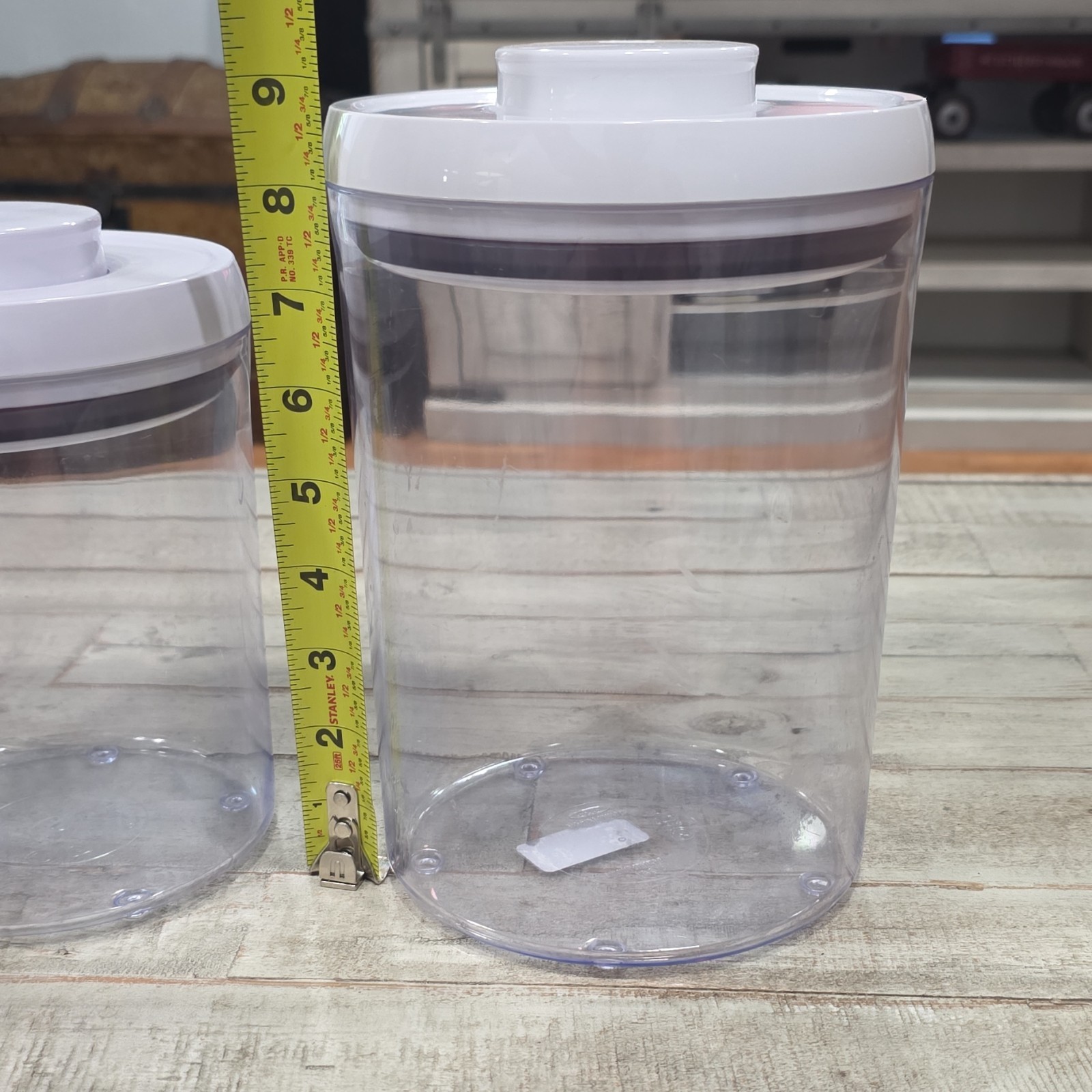 OXO POP 2-Piece Clear Round Plastic Storage Containers w/ White Snap Lids