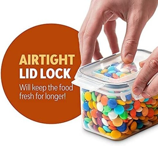 Food Storage Container Set – Canisters for Cereal, Rice, Pet Food – Spoon