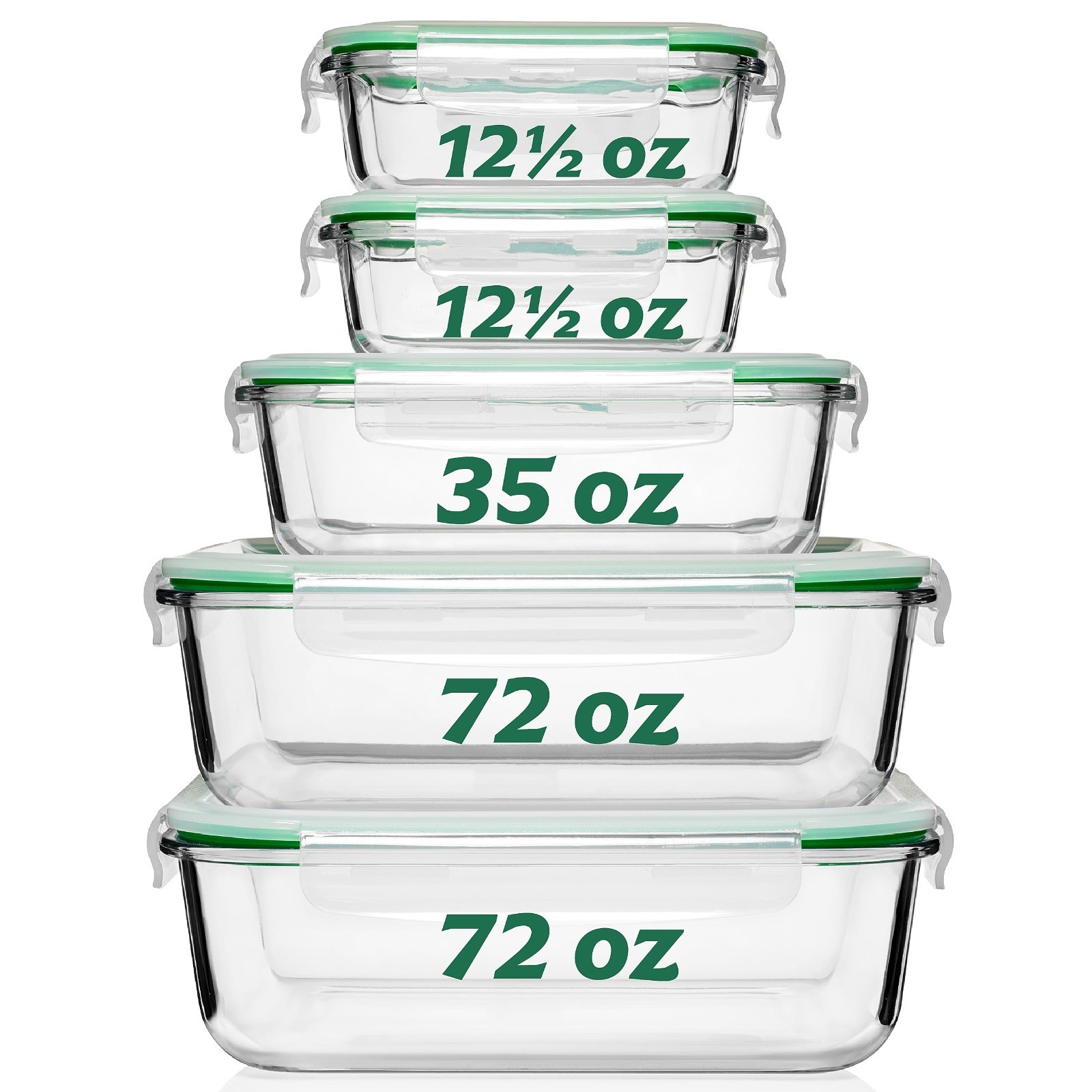 Glass Meal Prep Containers with Lids [8 Pack, 33 oz & 4.5 oz] – 2 Compartment…