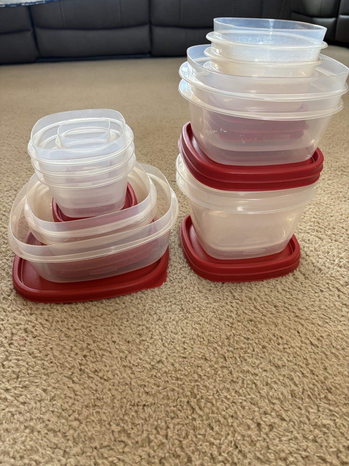 Rubbermaid Plastic Pitcher 14 Pack ClearRed Easy Find BPA Free Storage Container