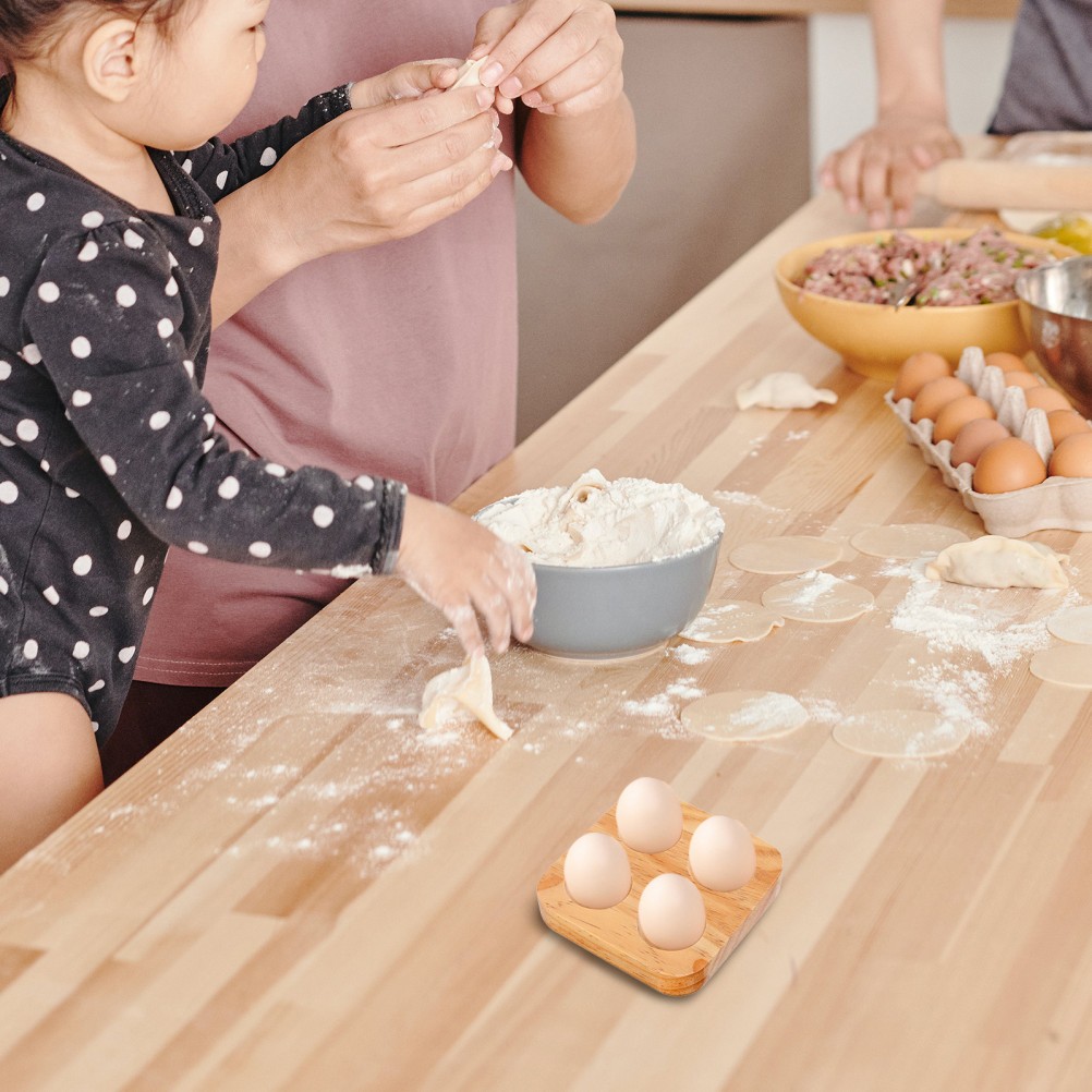 1PC Kitchen Egg Storage Container Household Wooden Egg Display Storage Holder