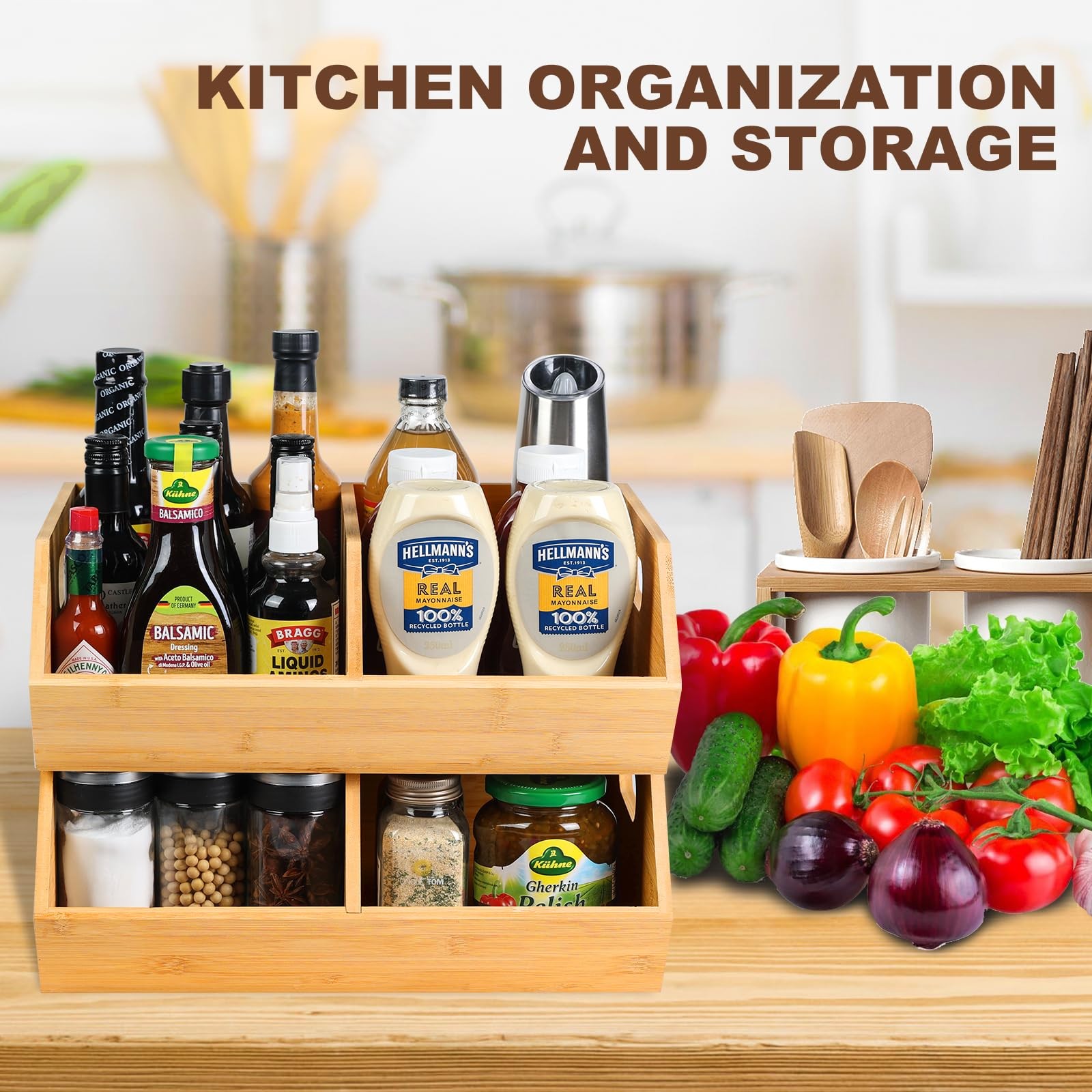2 Set Storage Bins, Pantry Organizers and Storage, Kitchen Countertop Organiz…