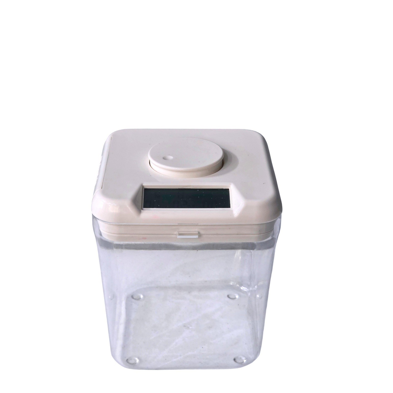 Kitchen Safe Time Locking Container Clear White Square Digital Timer Canister