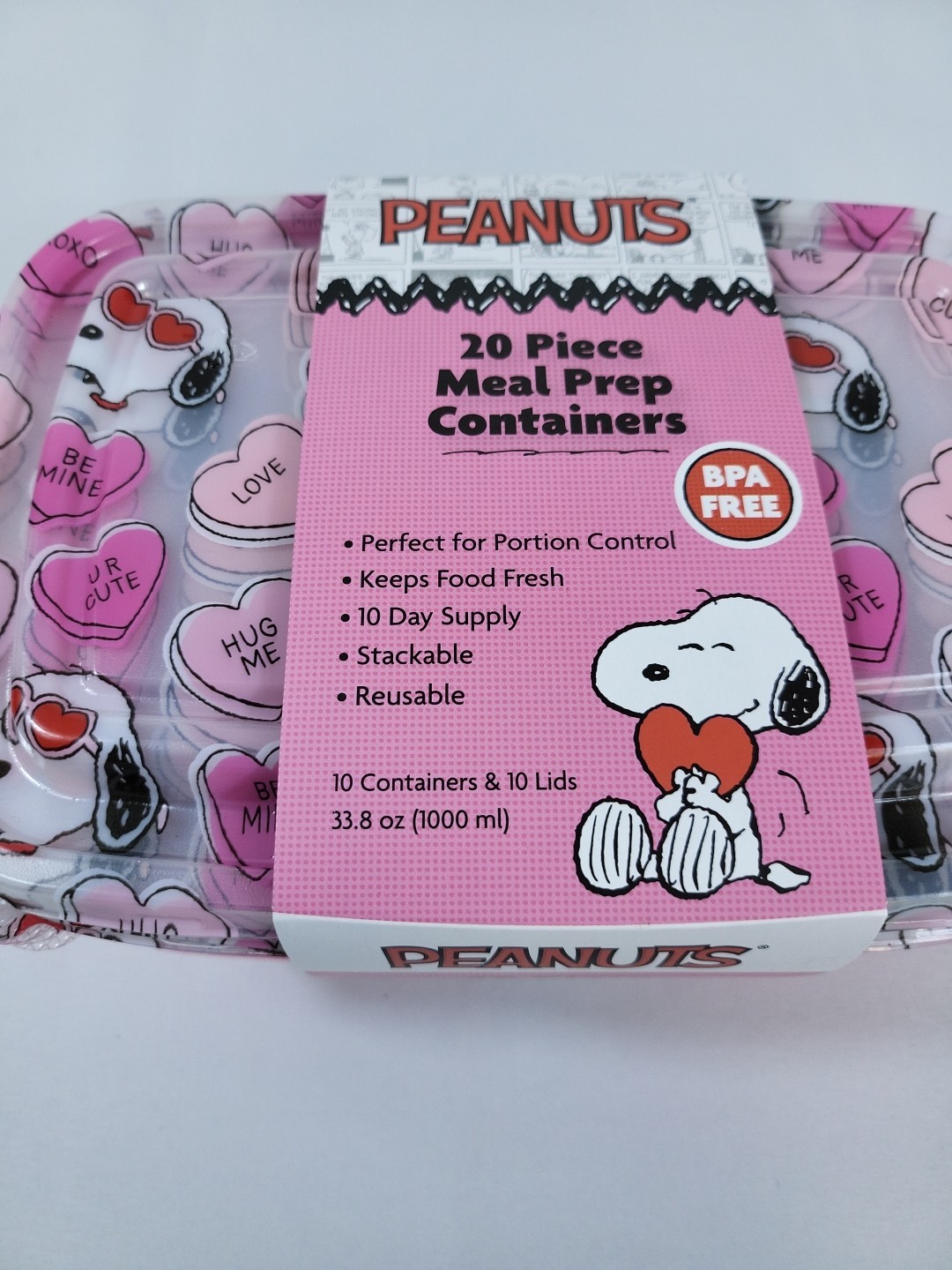 Peanuts New 2026 20 Piece Meal Prep Containers Snoopy Valentine’s Day Theme