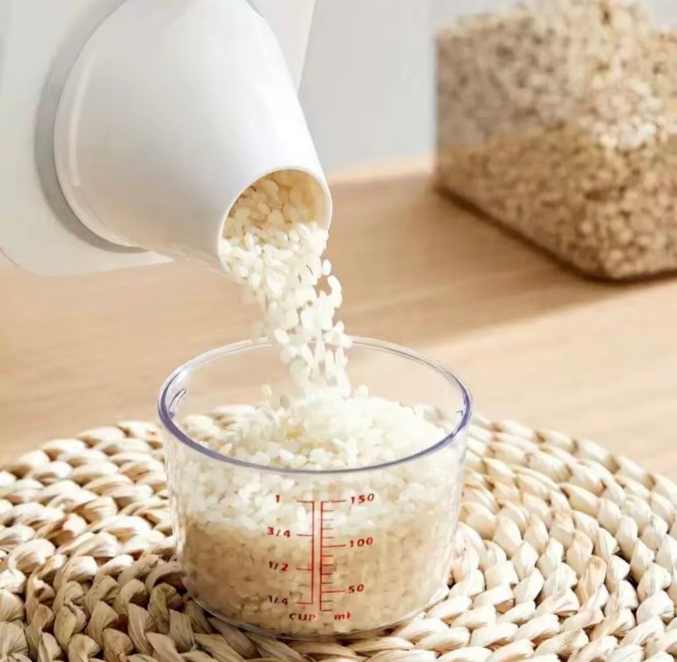 Airtight Food Storage Container-BPA Free Dry Goods Bin W/Measuring Cup