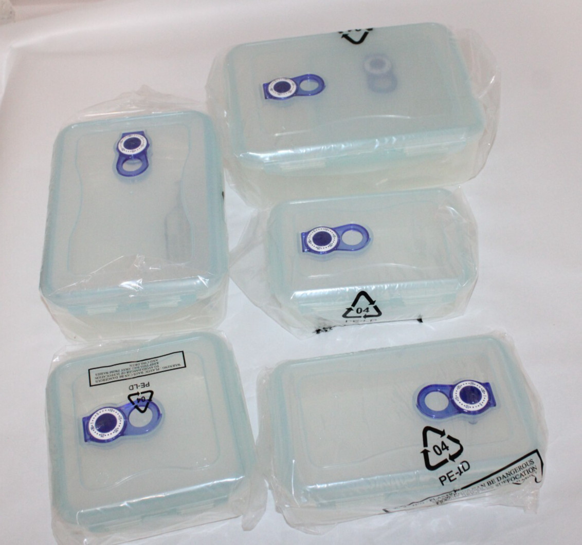 Lock & Lock SET OF 6 Food Storage Containers & Lids 1 NESTING
