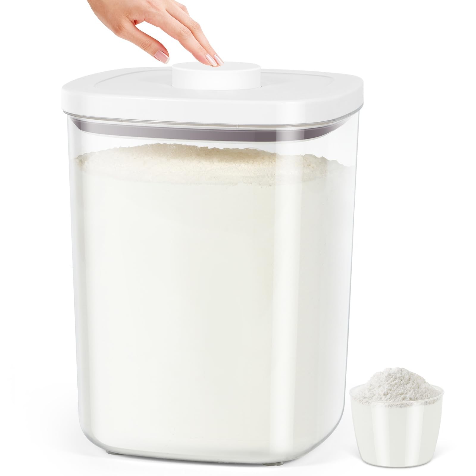 Airtight Rice Container 20 Lbs, Clear PET Plastic Food Storage Container Bin …