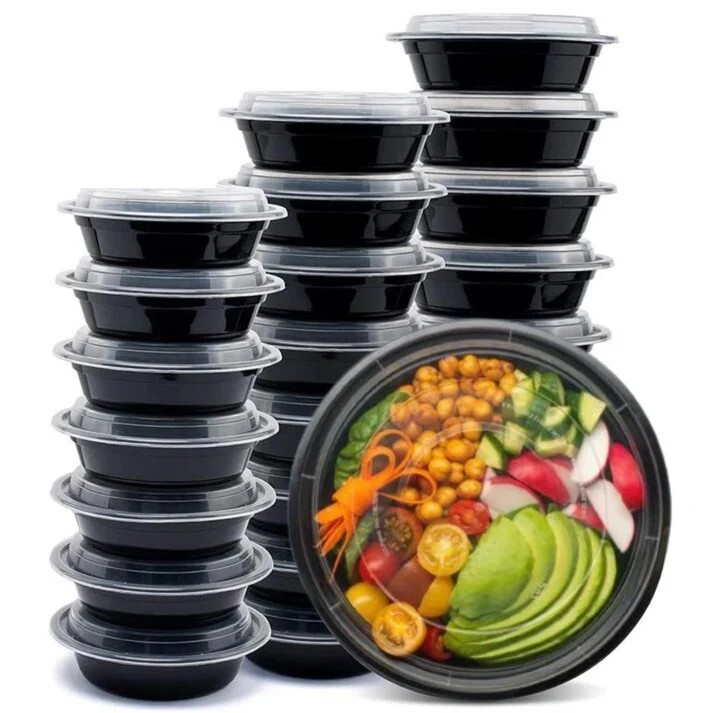 150 Set Meal Prep 32 oz Reusable Microwaveable Round Food Containers With Lids