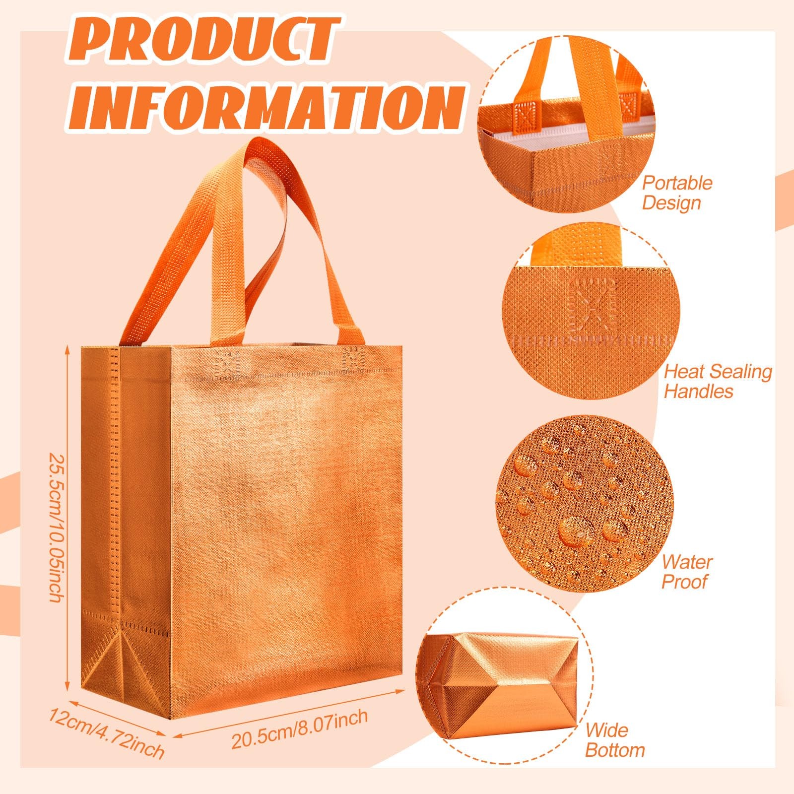 Eccliy 80 Pcs Reusable Gift Bags Set Glossy Grocery Gift Tote Handle For