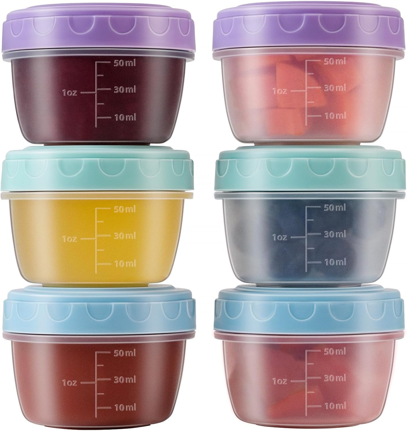 6 Envases 2.7Oz para Aderezos con Tapa, Microondas y Lavavajillas