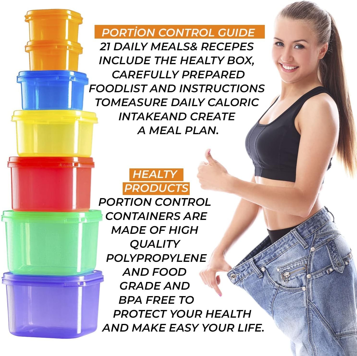 Portion Control Container and Food Plan – 21 Day Portion Control Container Ki…