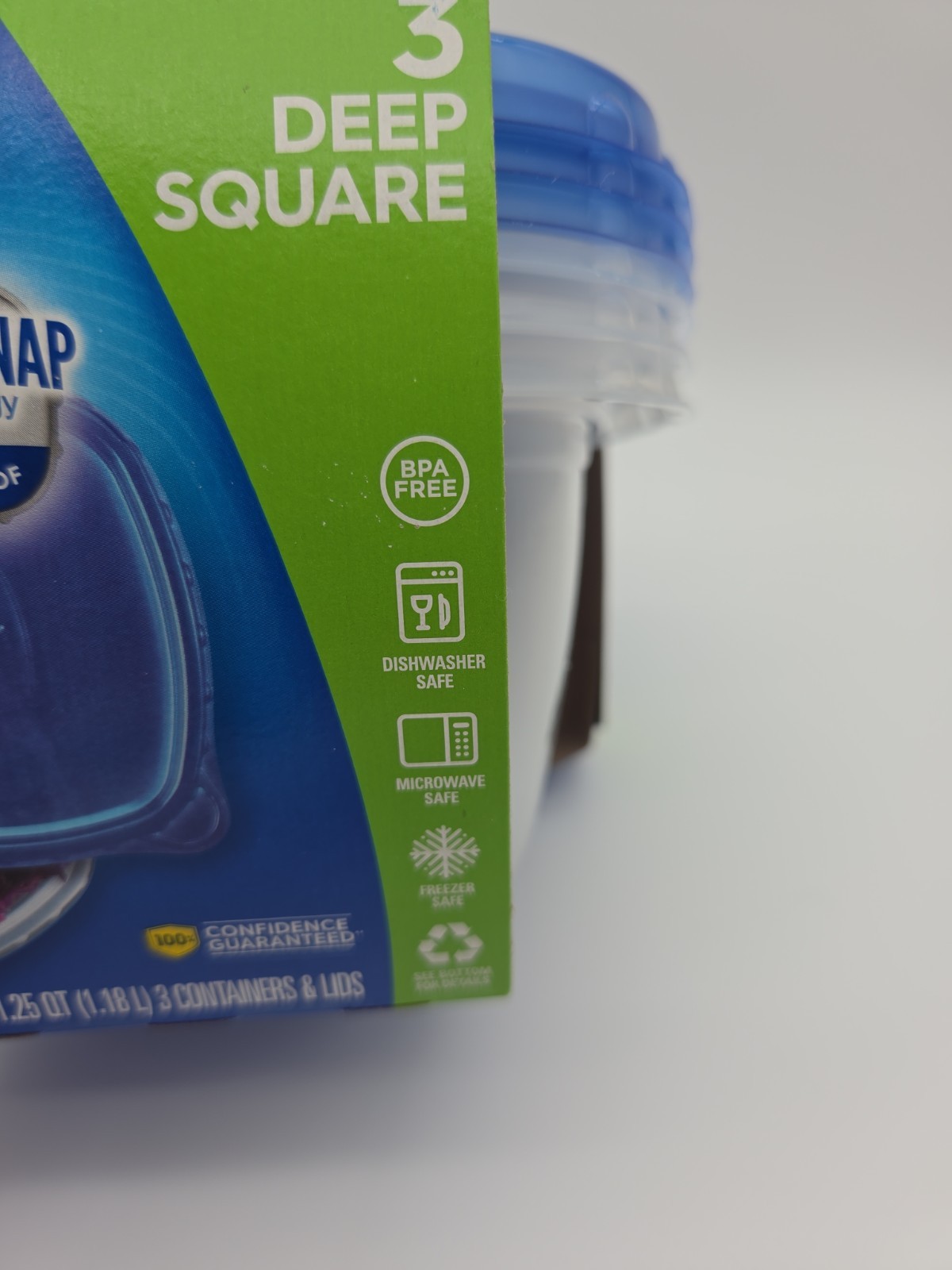 Ziploc Containers & Lids Deep Square 3 Pack 1.25 Quart 5 Cups New Discontinued