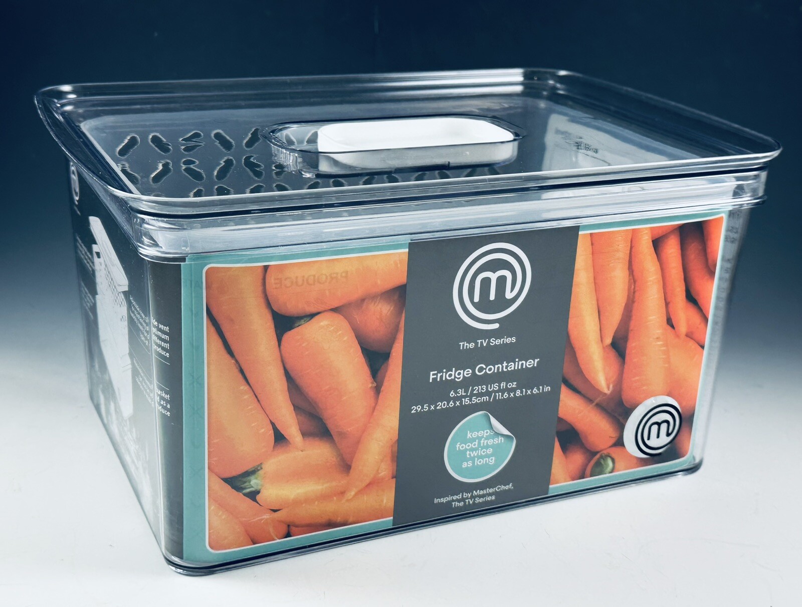 Master Chef 2X Fresh Refrigerator Smart Container 3pc w Colander, 11.5 x 8 x 6