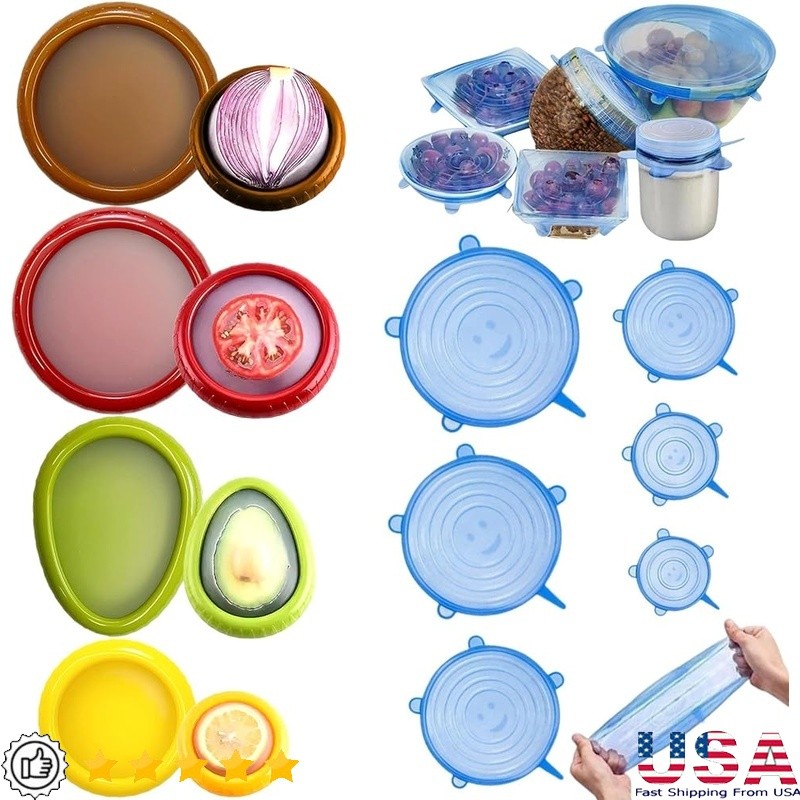 Airtight Food Storage Containers W/ Silicone Lids Eco Friendly Leak Proof Set US