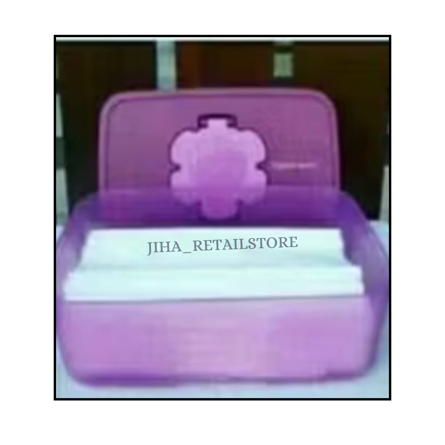 Tupperware Tissue Paper Storage Box Purple Container 1.7L