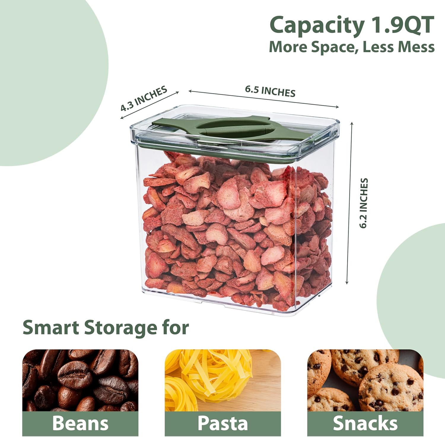 Airtight 4-Pack Pantry Containers with Twist-Lock Lids for Food Storage