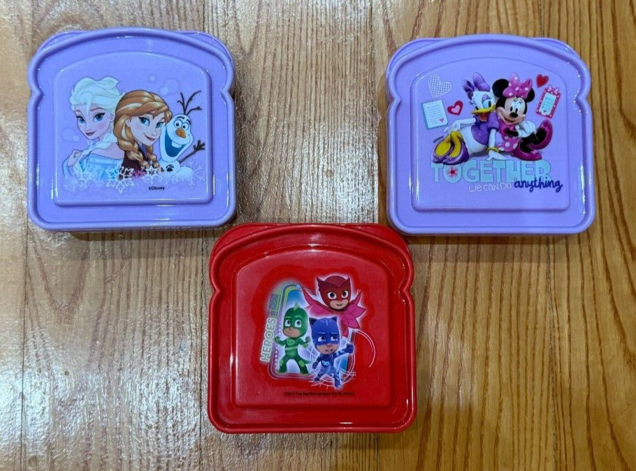 ZAK DESIGNS: Frozen, Daisy & Minny & The PJ Masks Plastic Sandwich containers
