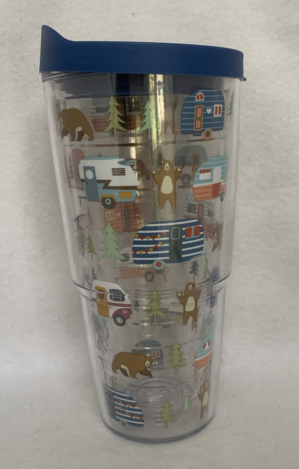 Tervis Trailer Bears Wrap 24 Oz. BPA Free Insulated Tumbler with Travel Lid EUC