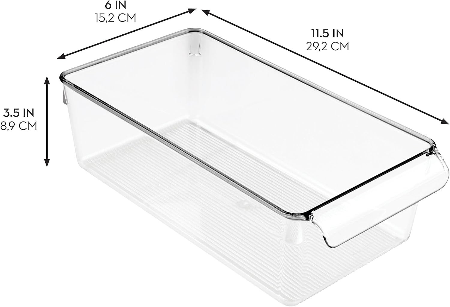 Clear Fridge Storage Bin Set of 4 with Handles Refrigerator Organizer