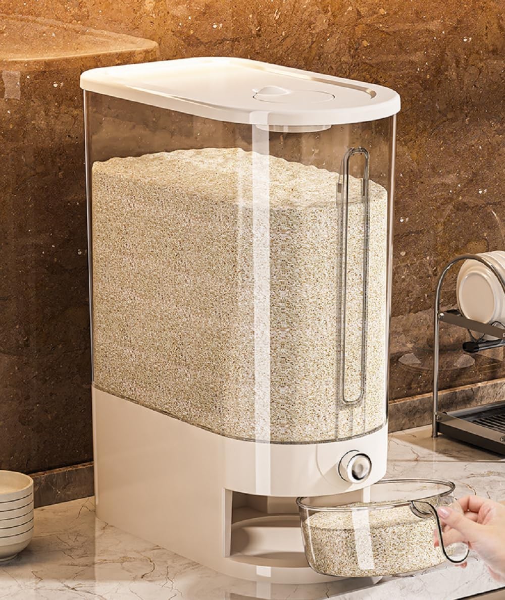 Large Rice Dispenser 25Lbs, Cereal Dispenser Rice Container Food Storage Cont…