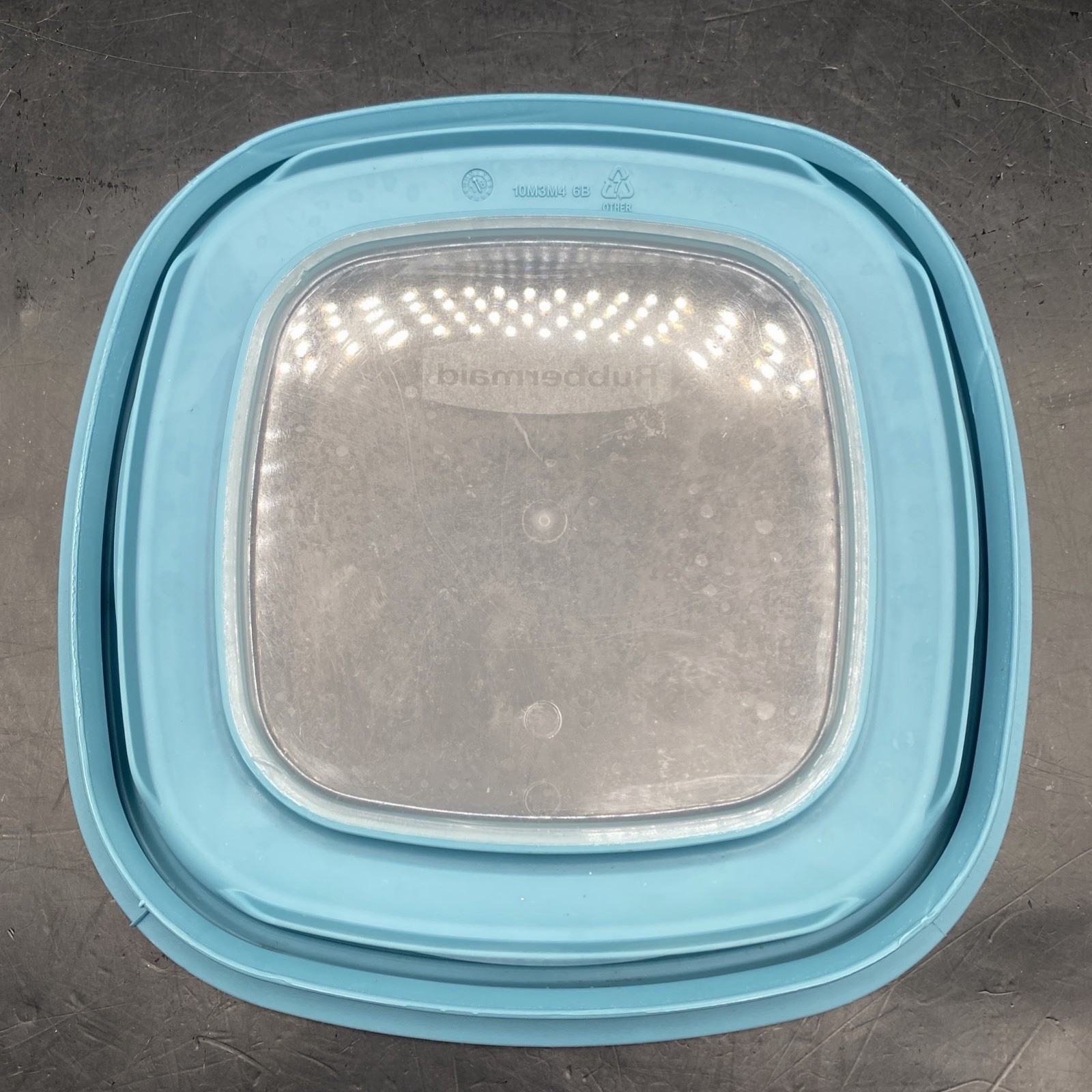 4 Rubbermaid Flex N Seal Window Lids Only Blue 7″ 10M3M4 Replacement Square Lot