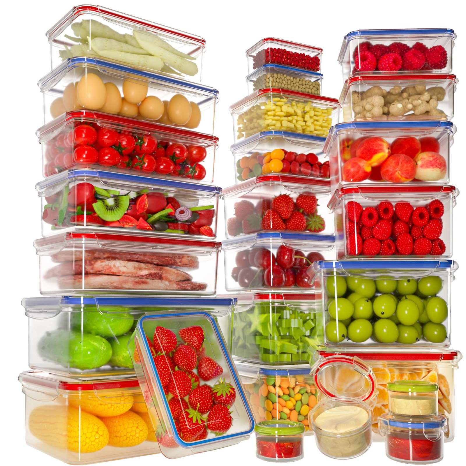 52-Piece Large Food Storage Containers with Lids Airtight, Health Material 85oz