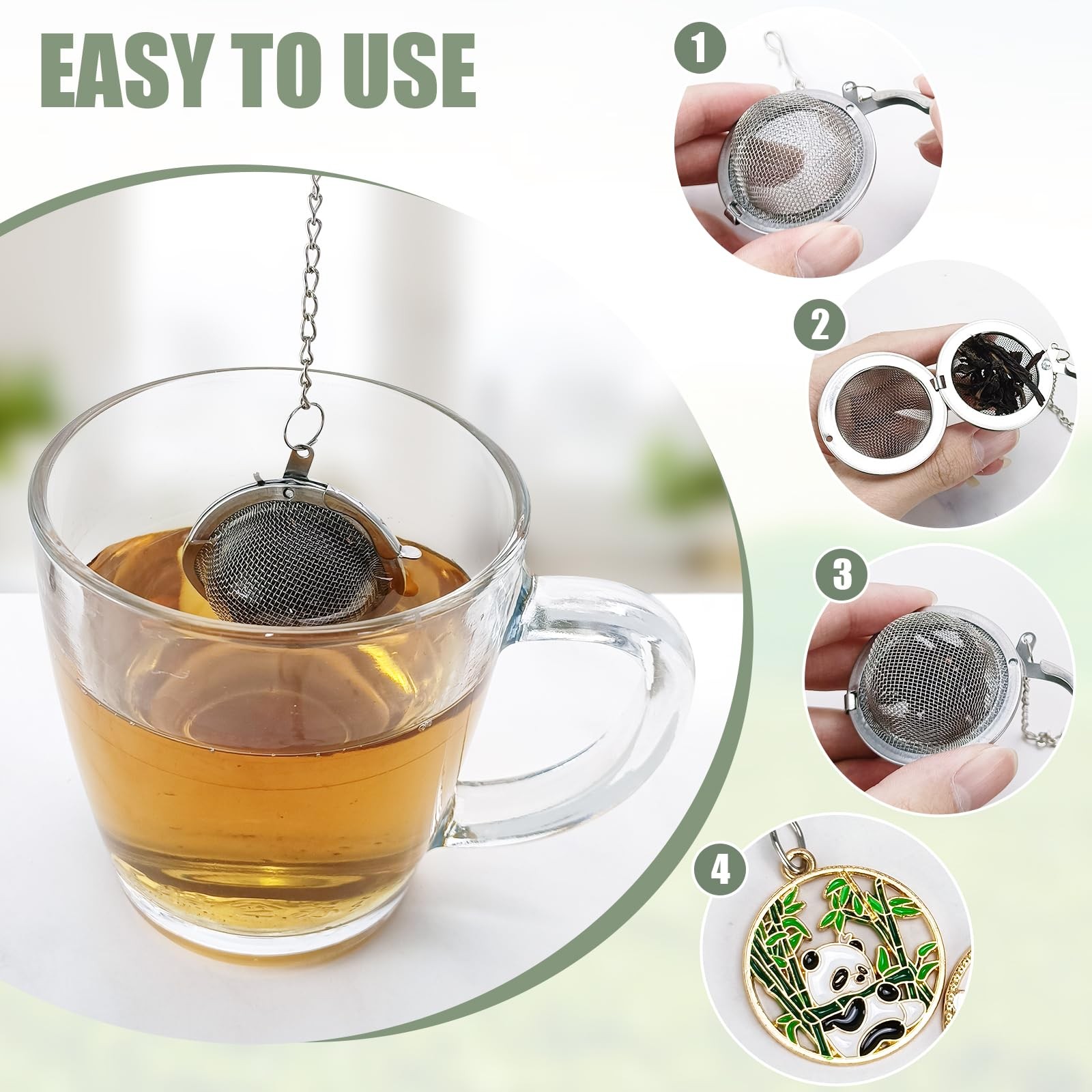 2Pcs Stainless Steel Mesh Tea Infuser, 2.1 inch Ball 2PC,