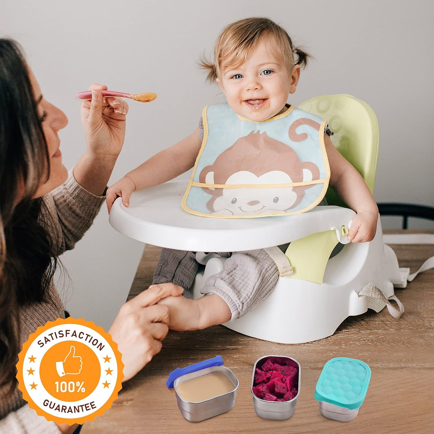 Small (1 CUP) Stainless Steel Snack Containers for Kids | Easy Open Leak Proof F