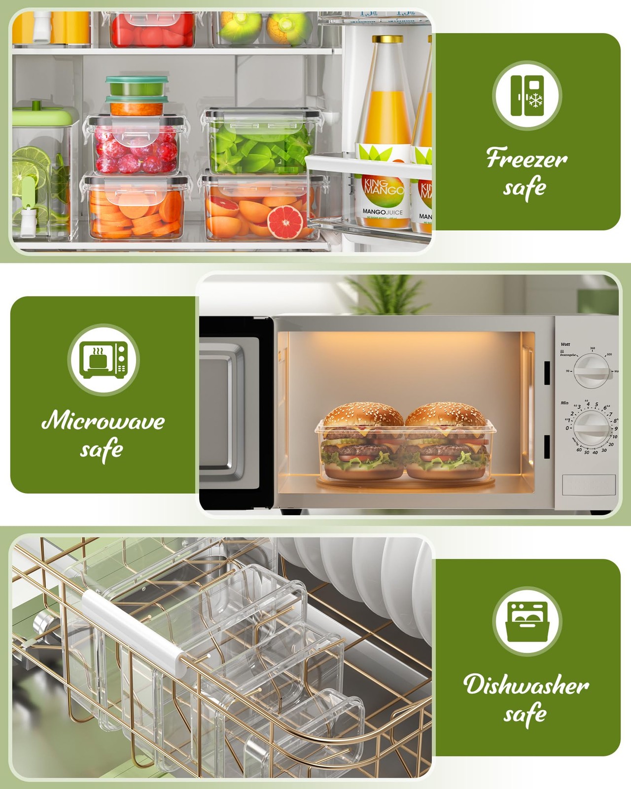 40 Pcs Clear Food Storage Containers, Bpa Free, With Labels, Lids