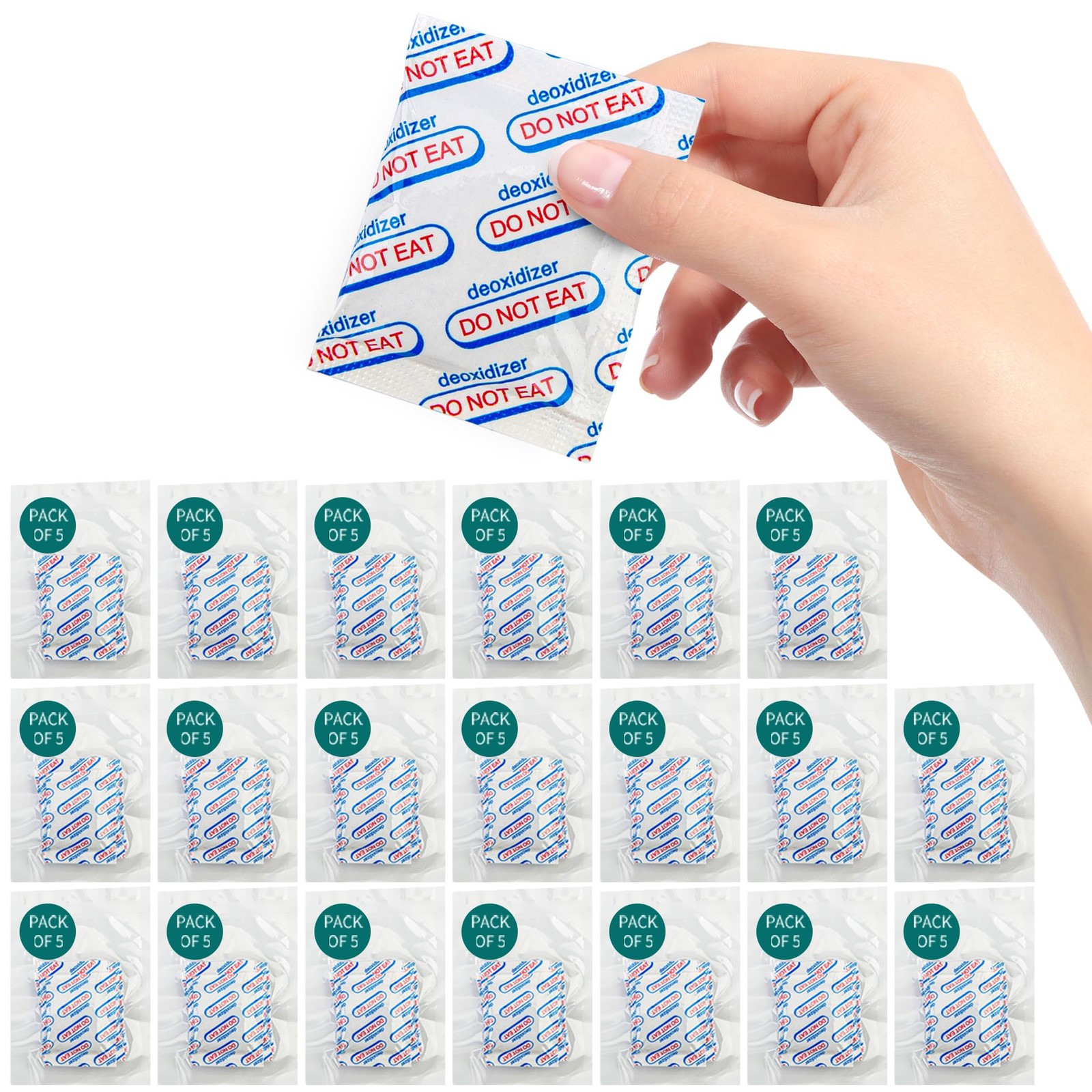 700cc Food Grade Oxygen Absorbers -100 Packs (5 Packs x 1 Vacuum Bag) Oxygen Abs