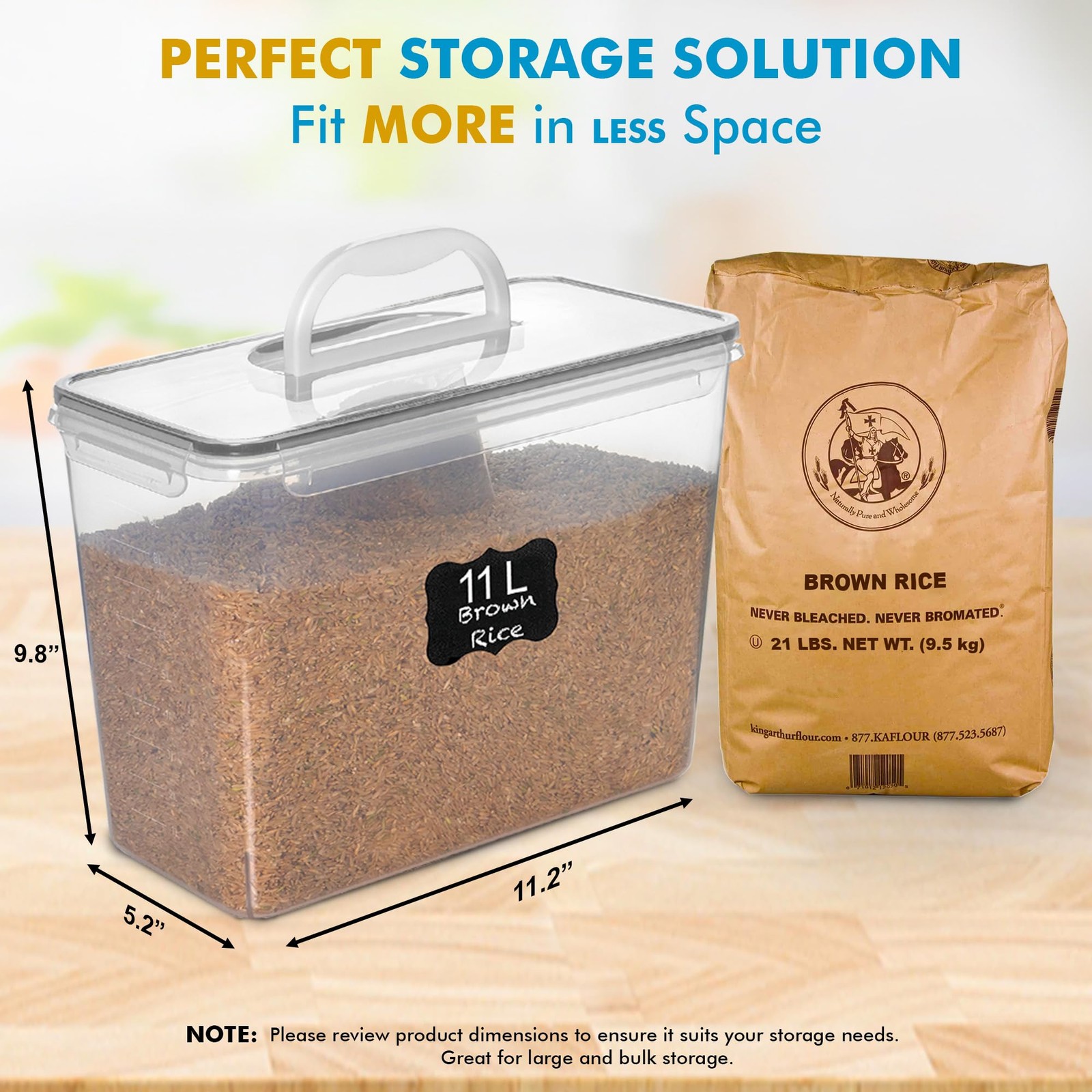 2 PC (11L | 372 oz) Flour Sugar Storage Containers with Easy Carry Handle – P…