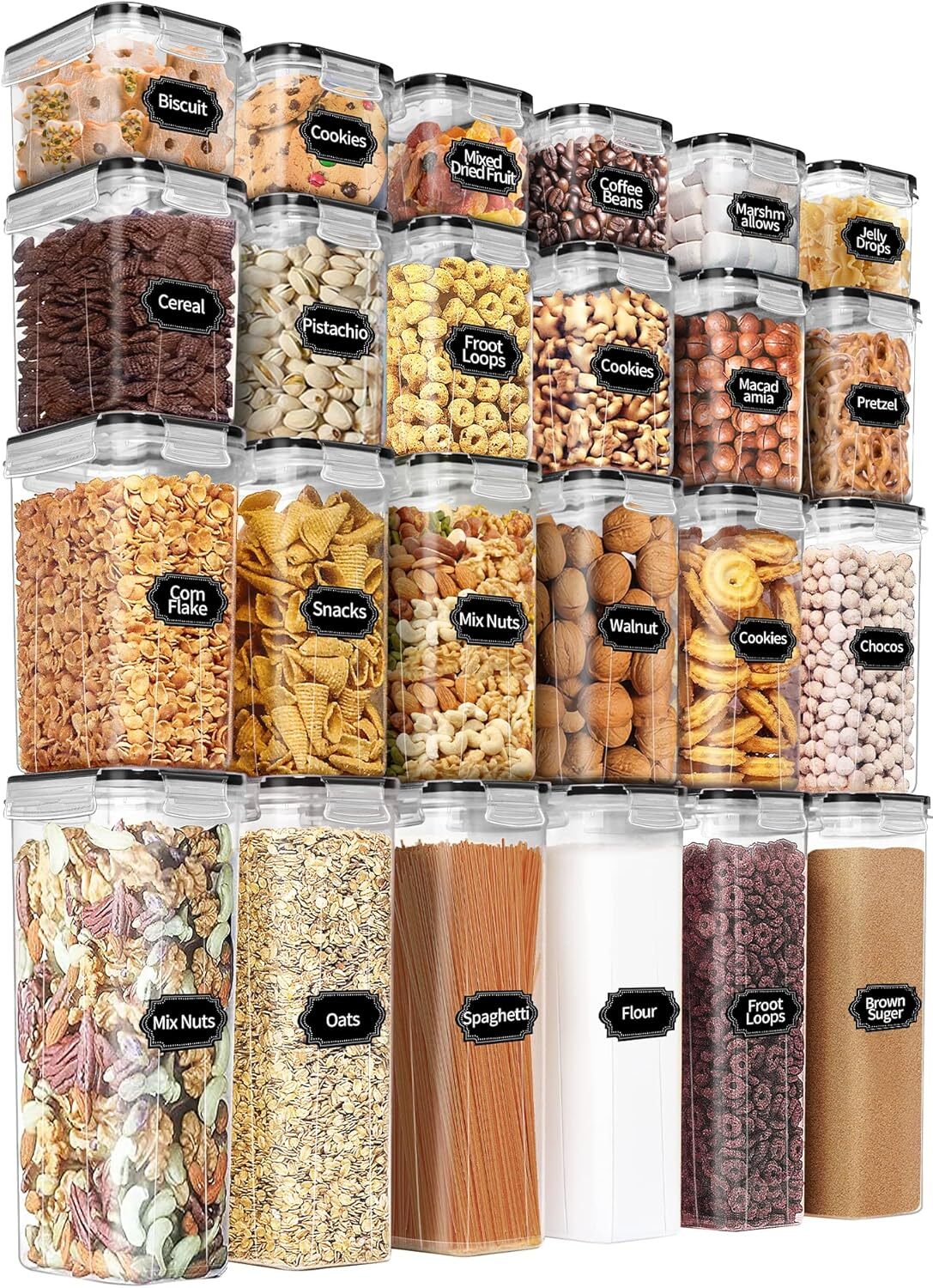 Kitchen and Pantry Organisers, Plastic Leakproof Jars