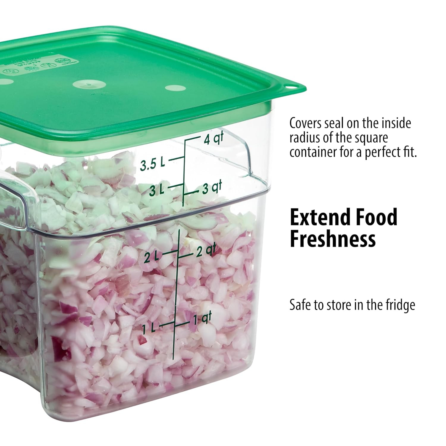 Cambro 4 QT (Quart) Food Storage Container with Lid (2 Pack) – Freshpro Series (