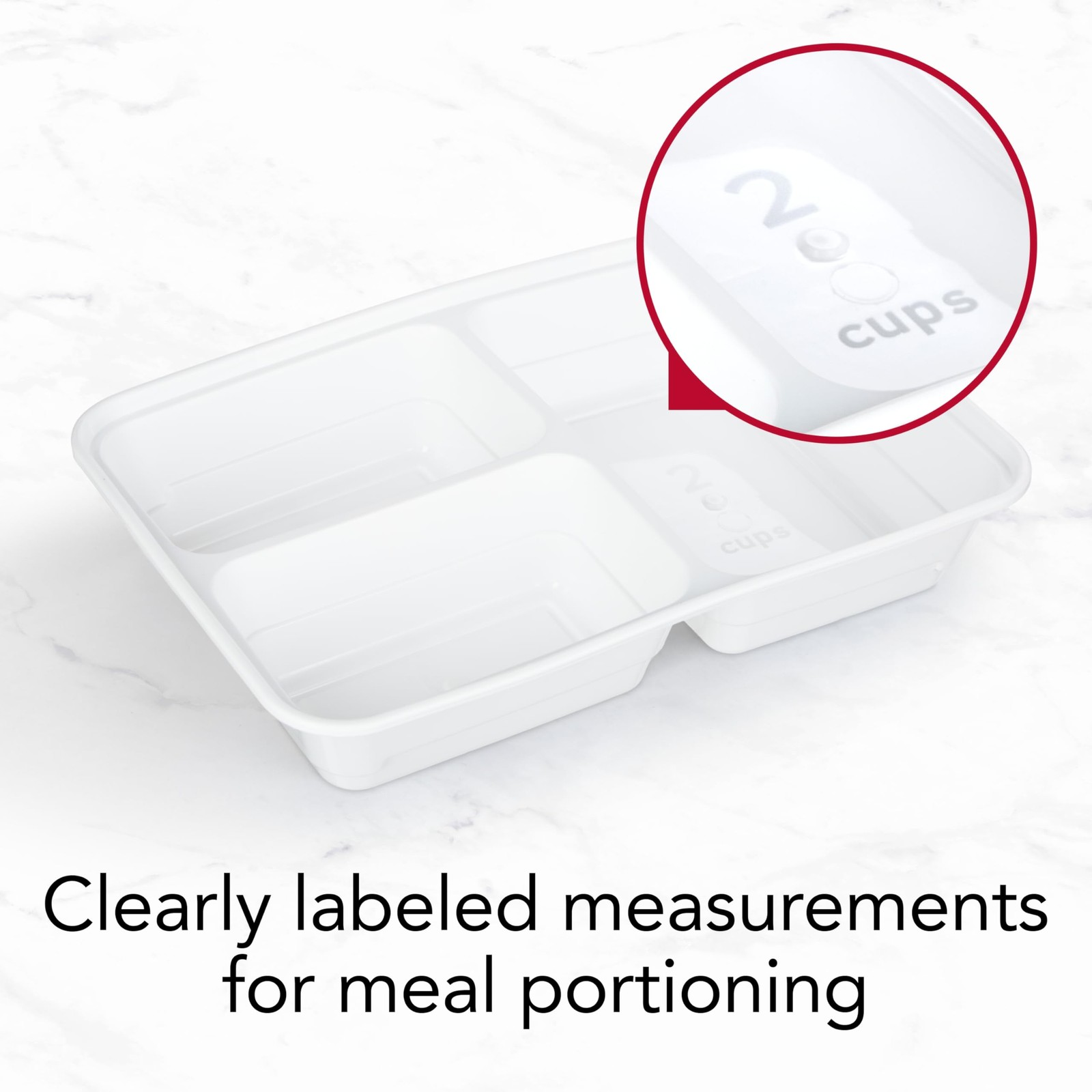 GoodCook Food Storage Containers for Meal Prep Rectangle Three 10 Sets, White