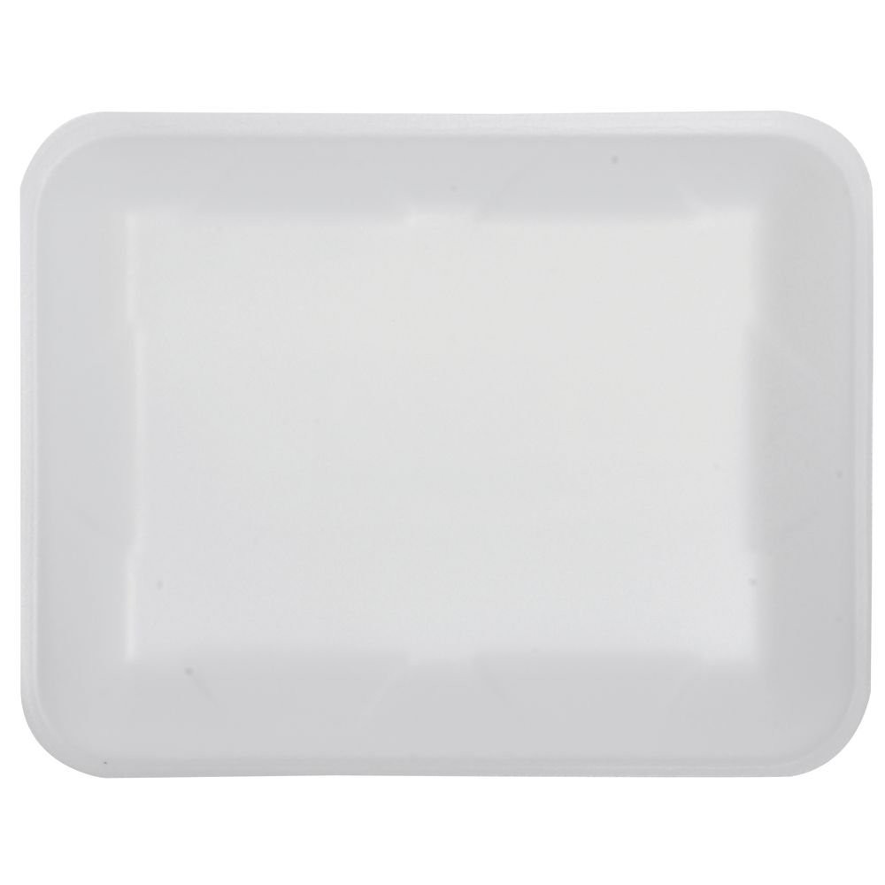 Genpak Supermarket Tray, Foam, White, 9-1/4 x 7-1/4 x 4/5, 125/Bag – 500 trays
