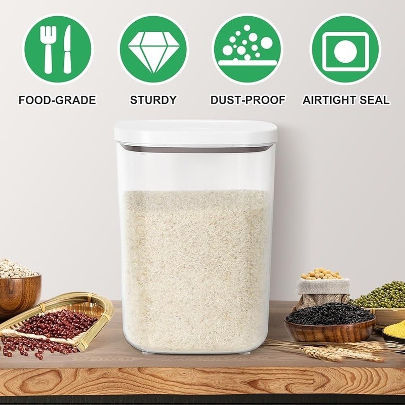 Airtight Large Storage Container Rice Flour Grains Food Safe Measuring Cup New
