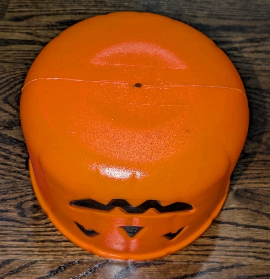 Vintage Plastic Halloween Pumpkin Pail Bucket Blow Mold General Jack Lantern Vtg