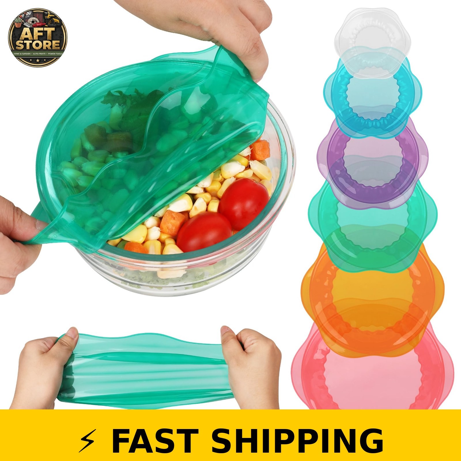 ROTTOGOON Silicone Stretch Lids – Reusable Food Covers, 6PCS