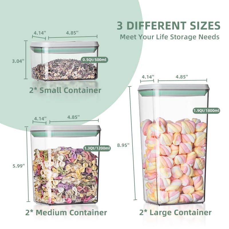 Ankou Airtight Food Storage Container Sets with Lids 6Pcs Pop 6 Pcs Set
