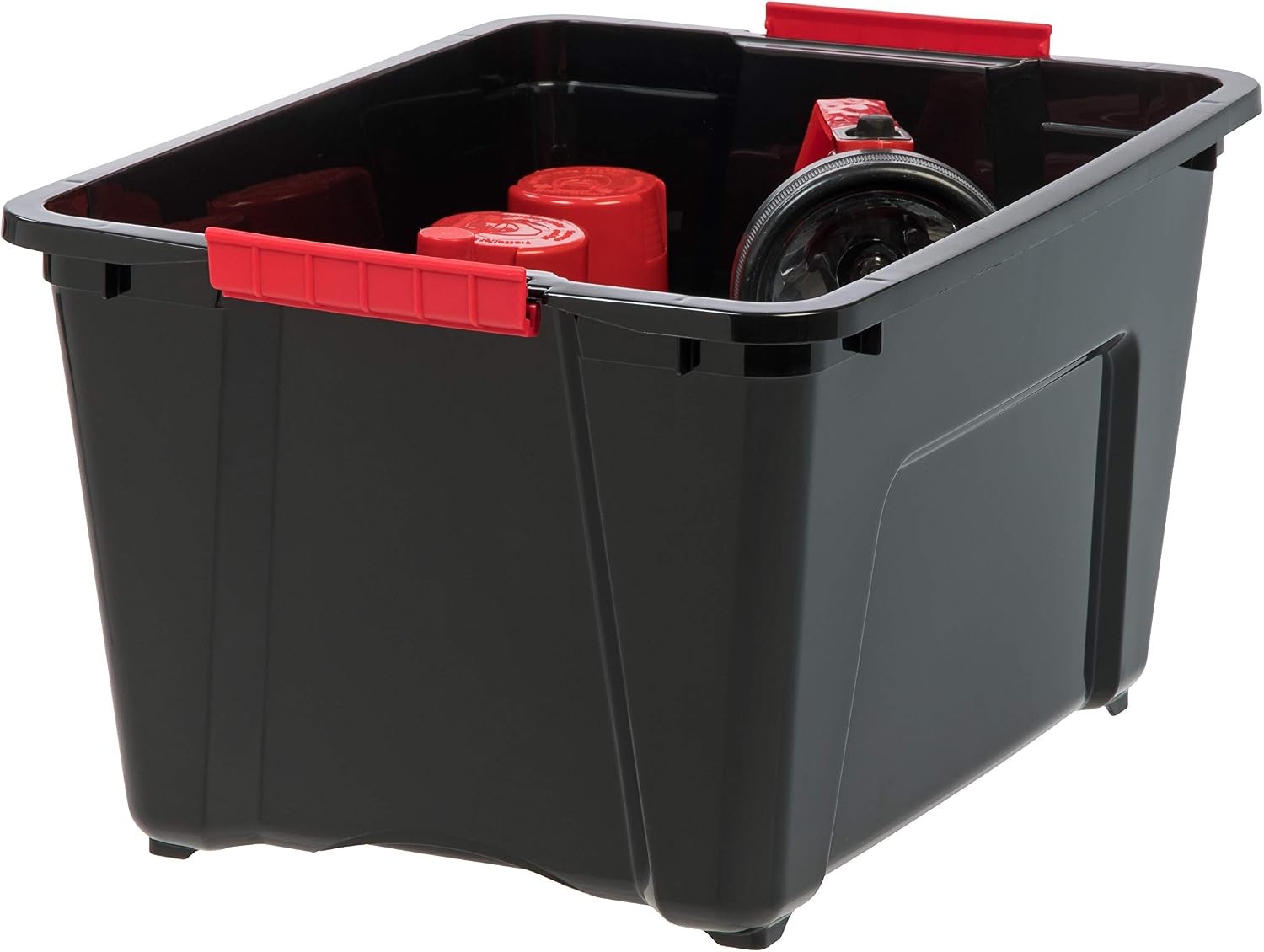 32 Qt Stackable Plastic Storage Bins W/ Lids 6 Pack BPA-Free Made in USA Garage
