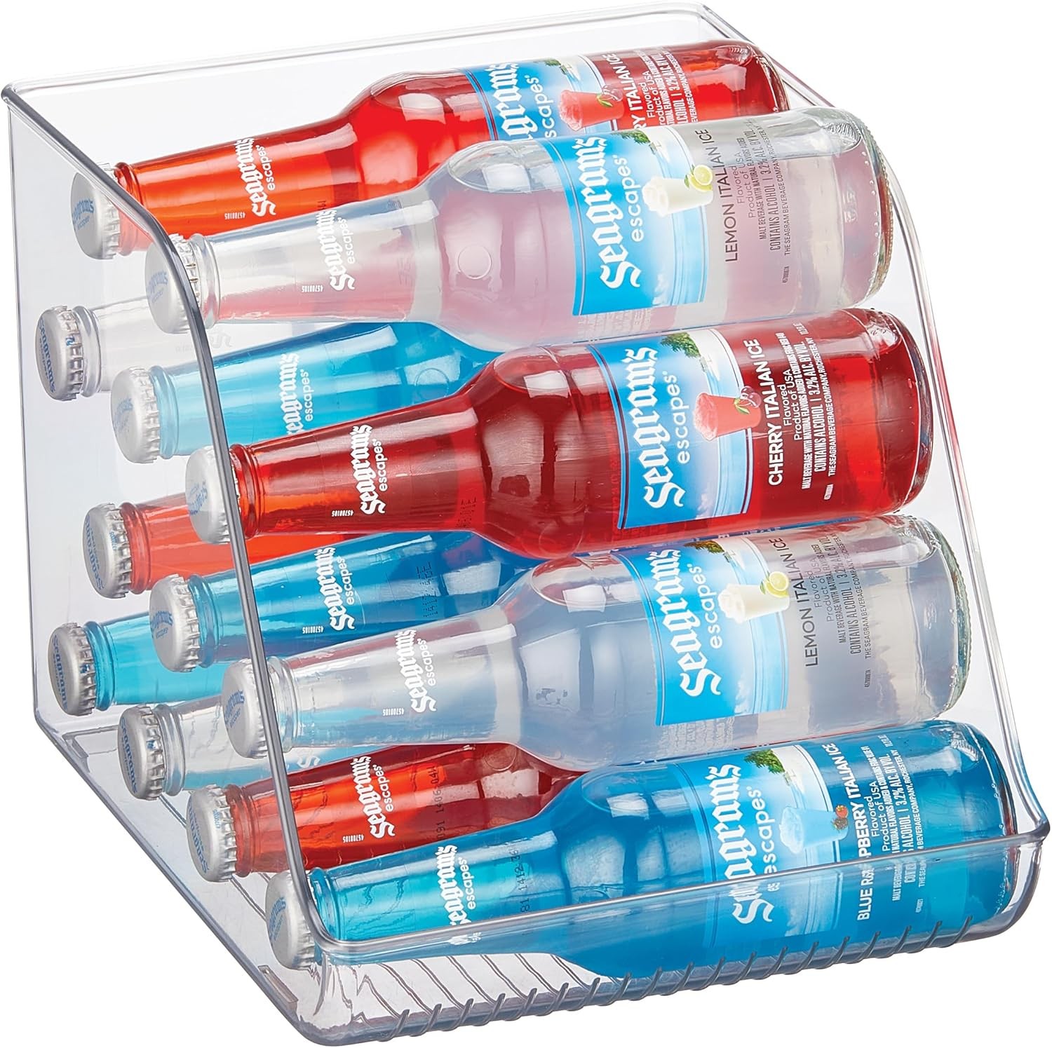 Water Bottle Organizer for Fridge or Pantry – Clear – Made in USA