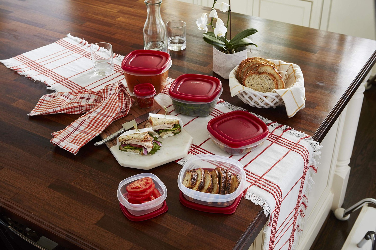 Rubbermaid 2066483 Easy Finn Grid Storage Container, 9 Piece Set, BPA Free