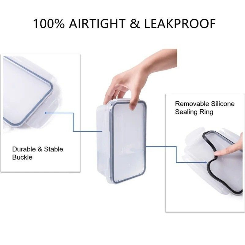 12pc Airtight Food Container Set Storage Lock Seal Lids Vent Leak Proof BPA-Free