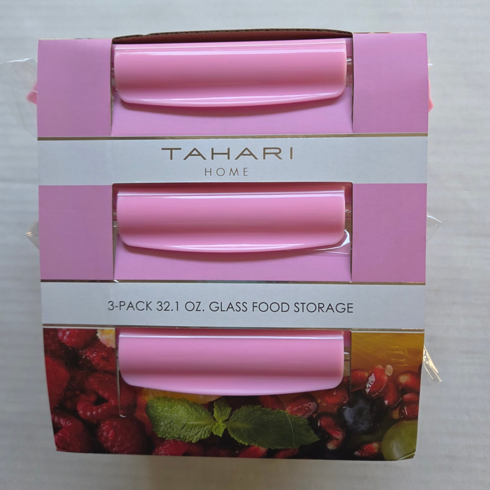 Tahari Home 3-Pack 32.1 Oz Glass Food Storage – Leak Proof – Microwave Safe